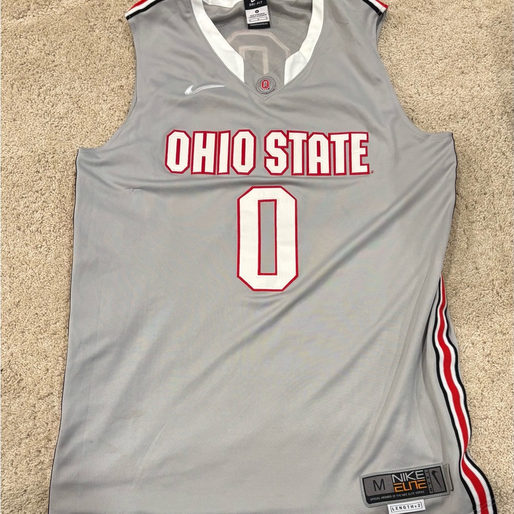 Nike Ohio State Gray and Red basketball Jersey